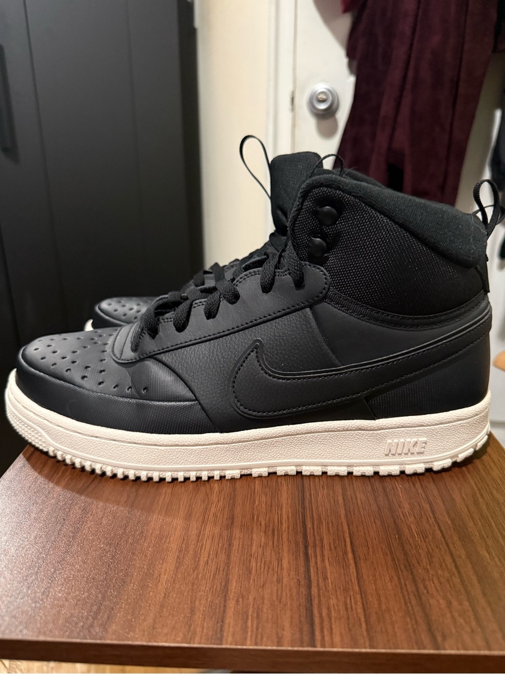 Nike Men’s Black and White High-Top Sneakers